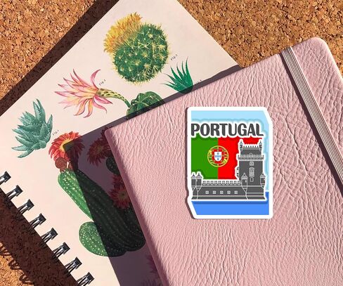 Portugal Souvenir Stickers 3-Pack - Handmade Travel Collectible Decals - Flag & Landmark Design (3" Wide (Medium)) in Saudi Arabia