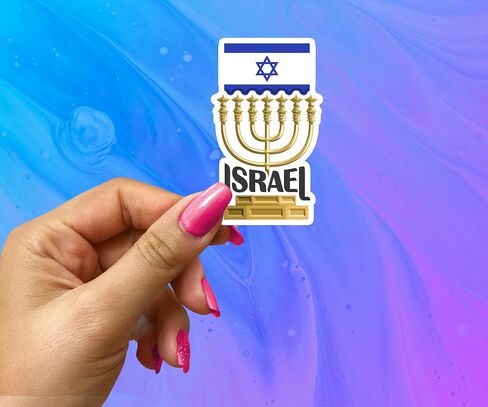 Israel Souvenir Stickers 3-Pack - Handmade Travel Collectible Decals - Flag & Landmark Design (3" Wide (Medium)) in Saudi Arabia