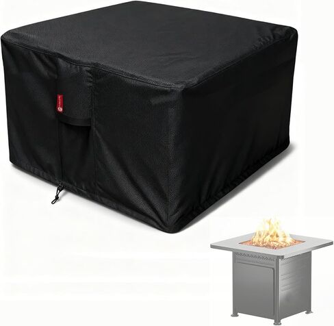 SheeChung Rectangular Fire Pit Cover Fits 40-44 Inch Fire Table-Waterproof Anti-UV 600D Heavy Duty Outdoor Cover for Patio Table Furniture Gas Firepit Deck Box Protector/Storage Cover(44"x28"x25") in Kuwait