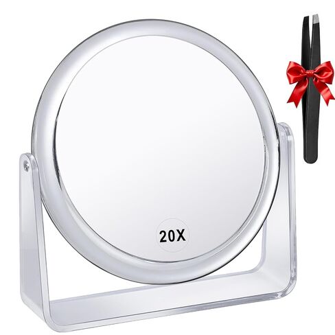 1x/7x Magnifying Makeup Mirror for Desk Double Sided 360°Rotation Desk Mirror,Portable Table Acrylic Small Standing Mirror for Cosmetic in Kuwait