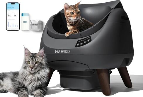 CATLINK Self Cleaning Cat Litter Box Open-X, 5G & 2.4G WiFi, Safe in Kuwait