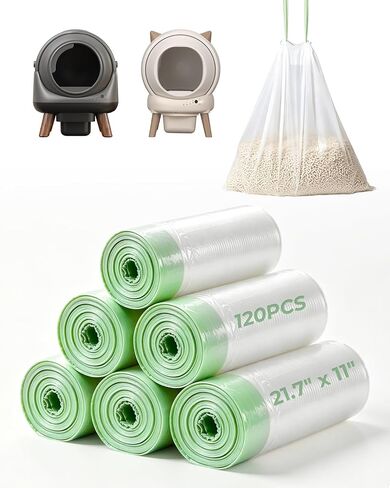 Self Cleaning Litter Box for Multiple Cats, G1 Automatic Litter Box with Smart APP Control & Health Monitoring, Includes 2 Roll Trash Bags and Litter Mat (Grey) in Kuwait