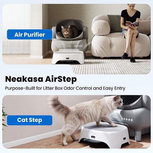 Neakasa Airstep, 2-in-1 Litter Box Air Purifier & Cat Step, 3-Mode Odor, Dust & Pet Hair Control, Air Filter Compatible with M1 Plus / M1 Lite and Most Automatic & Basic Litter Boxes in Saudi Arabia