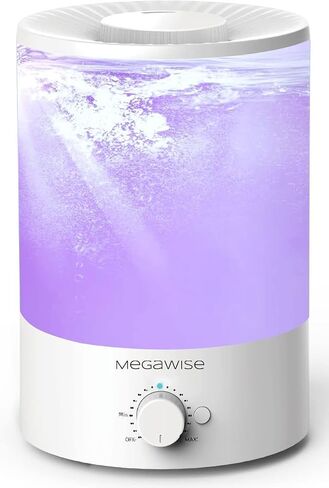 MegaWise Cool Mist Humidifiers for Babies, Bedroom, Nursery, Home and Office | Super Quiet Ultrasonic Vaporizer, Large Top-Refill 3.5L, Essential Oil Diffuser, Auto Off, Easy Clean in Saudi Arabia