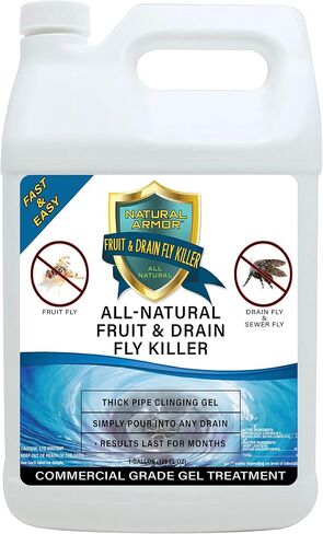 Fruit Fly & Drain Fly Killer - Simple Commercial Drain Gel Treatment – Eliminates Gross Fruit/Sewer Flies & Gnat Infestations from Any Drain. Fast & Easy - 1 Gallon (128 Ounces) in Kuwait