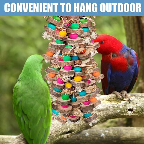 Parrot Toys for Large Birds, Multicolored Wooden Blocks Bird Chewing Toy Parrot Cage Bite Toy or Macaws Cokatoos African Grey and Large Medium Birds in Saudi Arabia