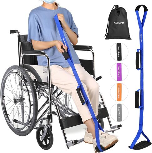 39 Inch Long Leg Lifter Strap with Padded Handgrips and Foot Loop,Rigid Leg Lifter Hip&Knee Replacement Surgery Recovery Kit,Mobility Aids Tool for Easily Get in and Out of Bed,Car,Wheelchair in Kuwait