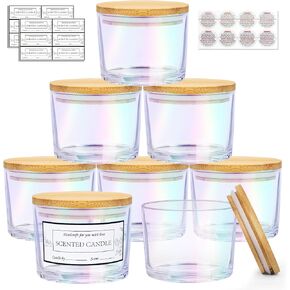 CONNOO 8 Pack 12 OZ Clear Glass Wide Mouth Candle Jars in Saudi Arabia
