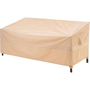 2-Seater Outdoor Loveseat Covers, Heavy Duty Patio Couch Covers, Patio Sofa Covers Waterproof, High Wind Resistant Design for Outdoor Furniture Cover, 58W x 40D x 35H, Beige in Saudi Arabia