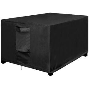 OutdoorLines Outdoor Waterproof Patio Ottoman Covers - Square UV-Proof Patio Side Table Cover Windproof Heavy-Duty Furniture Covering Protector 21L x 21W x 17H Inch, Black in Saudi Arabia