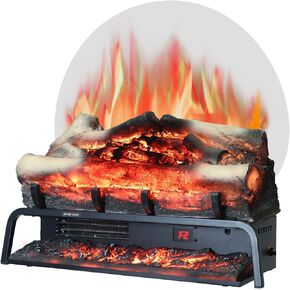 Electric Fireplace Insert 22" Wide, Wall Fireplace Electric with Remote Control, Realistic Log and Crackling Sound, Overheating Protection and Timer, 750/1500W Black in Saudi Arabia