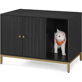 Feandrea Cat Litter Box Enclosure, with Scratching Mat, Tall Legs in Saudi Arabia