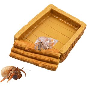 Hermit Crab Pool, Resin Reptile Water Bowl & Bathing Dish, Aquarium Tank Cage Habitat Accessories for Small to Medium Hermit Crab Turtles Lizard Frog Gecko Bearded Dragon in Kuwait