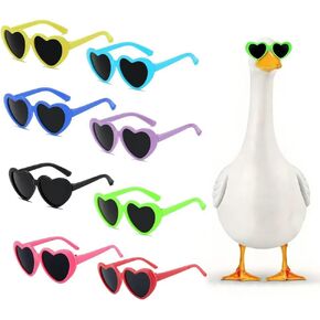 namph Heart Shaped Sunglasses 8 Pcs, Cute Mini Heart Glasses for 17 & 23 Inch Porch Goose Statue, 8 Colors Dress Up Accessories for Lawn Goose Outfits, Small Pets and Plush Toys in Kuwait