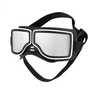 UV Protection Dog Goggles for Medium & Large Dogs - Waterproof Windproof Sunglasses, Durable Protective Eyewear for Long-Snout Breeds - Outdoor Hiking Running Glasses (Silver) in Saudi Arabia