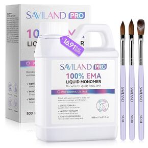 Saviland 4.06oz Monomer Acrylic Nail Liquid- 2x2.03oz Acrylic Liquid for Acrylic Powder Non-Yellowing Low Odor MMA-Free Formula for Acrylic Nails Application Nail Extension & Carving Nail Home DIY Nail Salon Use in Saudi Arabia