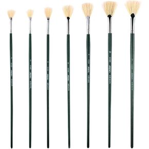 Bristle Fan Pen Fish Tail Fan Brush Watercolor Acrylic Oil Painting Brush Art Painting Supplies 7 Pc in Saudi Arabia