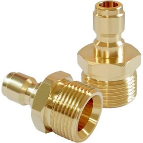 Uenede 2PCS النحاس غسالة الضغط المقرنة، M22-14mm الذكور × 3/8 "NPT ذكر الموضوع، 4500PSI متري عرافة الحلمة اقتران محول المناسب in Kuwait