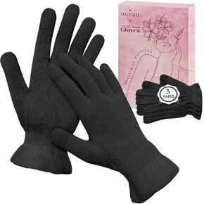 MIG4U Moisturizing Beauty Gloves Touchscreen Overnight Sleeping Glove for Women Dry Hands, Nighttime Lotion, Eczema, SPA, Cosmetic Treatment, Grey Purple 1 Pairs Size s/m in Kuwait