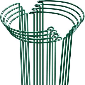 HiGift 8 Pack Plant Support Stakes, Half Round Metal Garden Plant Stake Indoor Peony Cages and Supports, Green Plant Support Ring Border for Tomato,Hydrangea,Flower Outdoor (10" Wide x 15.8" High) in Saudi Arabia