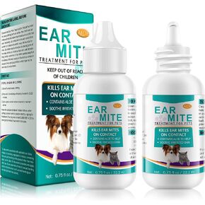 VOSIFSDIY Ear Mites Clean for Dogs & Cats, Ear Mite Treatment for Dogs and Cats, Dog Ear Infection Treatment, Ear Mite Treatment for Dog Yeast Infection, 100% Natural Dogs Cats Ears Drops in Kuwait