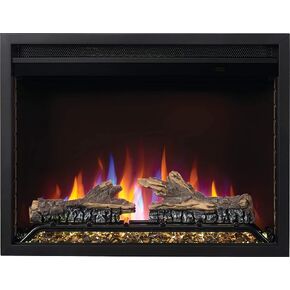 Napoleon Cineview 26 - NEFB26H - Built-in Electric Fireplace, 26-in, Black, Glass Front, Glass Crystal Ember Bed, Optional Burnt Oak Logs, 3 Flame Colors, 7 Ember Bed Colors in Saudi Arabia