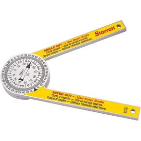Starrett Plastic Miter Protractor Angle Finder with Two Laser Engraved Scales - Ideal for Carpenters, Plumbers and DIY Home Improvement -7" Length - 505P-7 in Kuwait