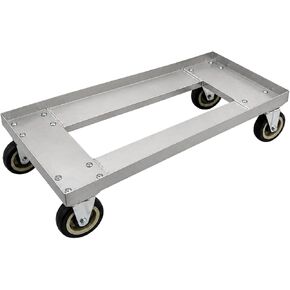F&L Heavy Duty Aluminum Milk Crate Dolly with Casters, 14" x 28" Commercial Rolling Crate Cart, Heavy Duty Wheeled Platform for Warehouse, Storage, Moving, Transport & Material Handling. in Saudi Arabia
