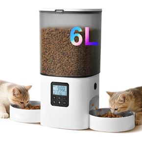 ANDOLL HOME 6L Automatic Cat Feeder, 2 Pets Timed Cat Dry Food Dispenser in Kuwait