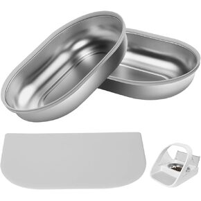 Stainless Steel Bowl for Automatic Microchip Cat Pet Feeder, Design for Keeping Food Fresh and Reducing Odor, 2 Pcs+1 Grey Mat in Saudi Arabia