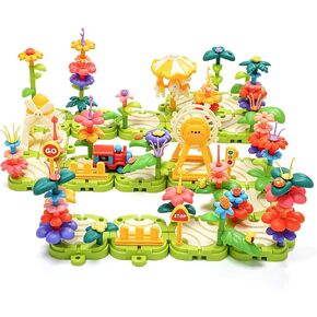 Flower Garden Building Toy Set with Electric Train Track for Toddler Girls in Kuwait