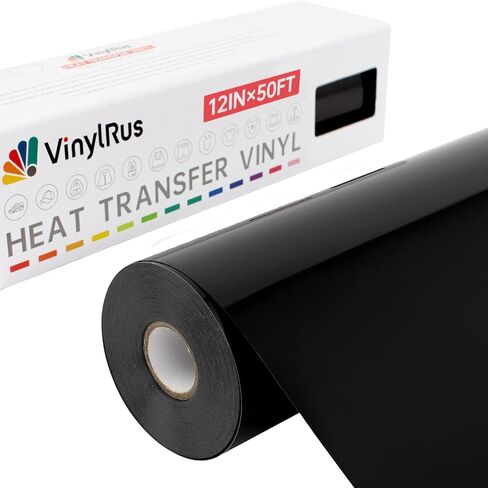 VinylRus Heat Transfer Vinyl,White Iron on Vinyl Rolls,12" x 50ft in Kuwait