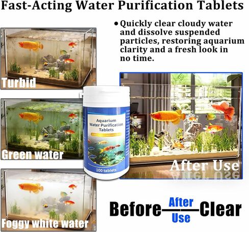 Fish Tank Water Purification Tablets - Clarify Water (1) in Kuwait