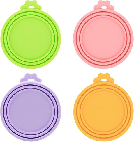 Food Can Lids, 6 Pcs Silicone Pet Food Can Covers for Dog & Cat Food, One Tin Cap Fit Most Standard Size Dog Cat Food Canned（Multicolor） in Kuwait