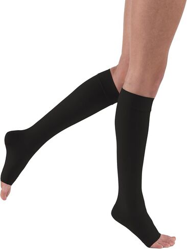 JOBST Relief Knee High 30-40 mmHg Compression Stockings, Open Toe, Black, X-Large in Saudi Arabia