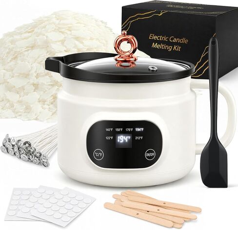Candle Making Kit with 1.8L Electric Wax Melter 2LB Soy Wax, DIY Candle Kit in Saudi Arabia