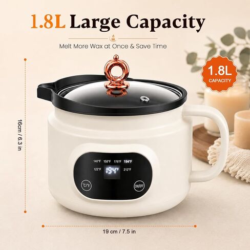 Candle Making Kit with 1.8L Electric Wax Melter 2LB Soy Wax, DIY Candle Kit in Saudi Arabia