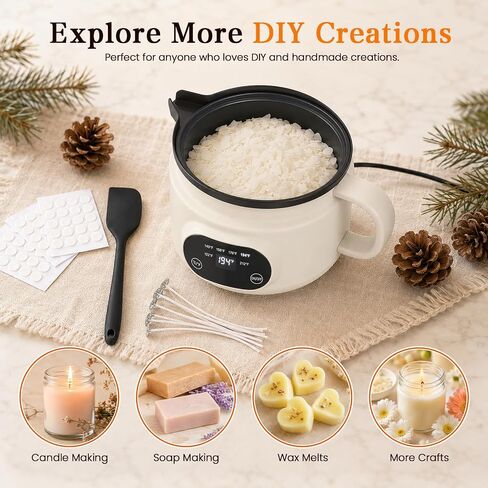 Candle Making Kit with 1.8L Electric Wax Melter 2LB Soy Wax, DIY Candle Kit in Saudi Arabia