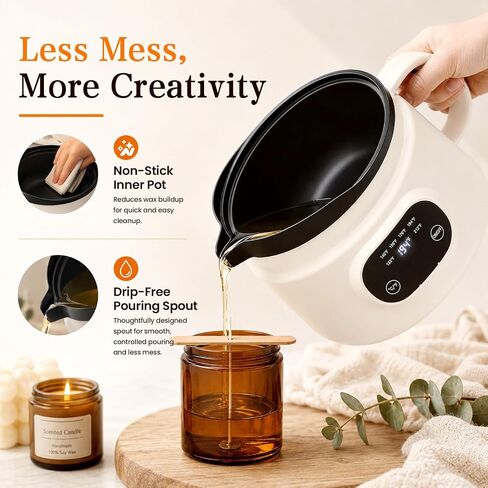 Candle Making Kit with 1.8L Electric Wax Melter 2LB Soy Wax, DIY Candle Kit in Saudi Arabia