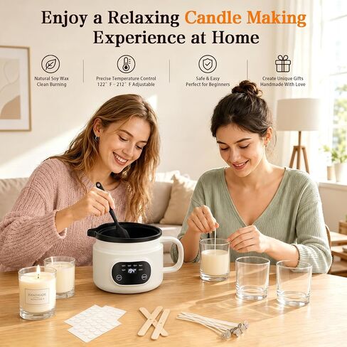 Candle Making Kit with 1.8L Electric Wax Melter 2LB Soy Wax, DIY Candle Kit in Saudi Arabia
