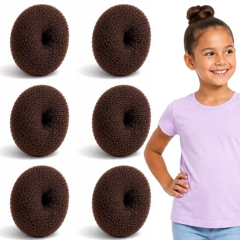 Styla Hair Donut Hair Bun Maker for Kids, Ballet Buns Maker for Kids, Sock Bun Hair Maker, Donut Bun Maker Hair, Easy Bun Hair Bun Maker, Hair Donut Bun Maker (3pc Black) in Kuwait