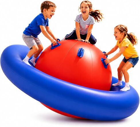 Playland Inflatable Dome Rocker for Kids Ages 5+ | Large 89" Balance Dome Rocker Bouncer with 8 Handles | Fits 3 Children, Heavy-Duty Outdoor Play Equipment for Backyard, 250 Lbs Capacity in Kuwait