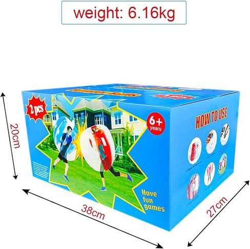 SUNSHINE-MALL 48 inch 2 pcs Bumper Sumo Ball for Adults,Kids, Inflatable Bounce Body Zorb Ball for Outdoor Team Gaming Play for 6 Ages+ (red+Blue) in Kuwait