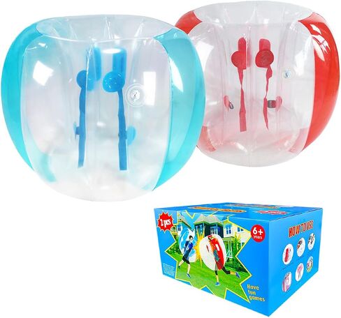 SUNSHINE-MALL 48 inch 2 pcs Bumper Sumo Ball for Adults,Kids, Inflatable Bounce Body Zorb Ball for Outdoor Team Gaming Play for 6 Ages+ (red+Blue) in Kuwait