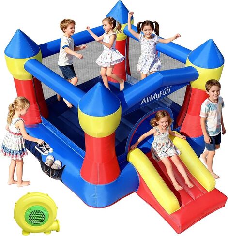 AirMyFun Pink Toddler Bounce House with Slide and Blower, Kids 3-8 in Saudi Arabia