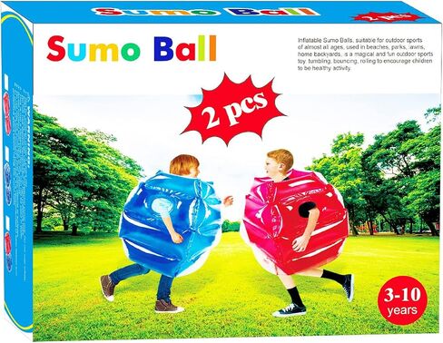 ZHUYNXIR Wearable Inflatable Sumo Balls for Kids, Blow Up Body Bumper Ball, Outdoor Backyard Game Toy, Inflatable Sumo Ball for Children Party Activities, 24 in, Blue+red. in Saudi Arabia