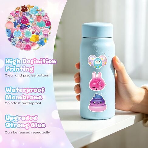 50PCS Squishy Stickers,Squishy Birthday Decorations,Vinyl Dumpling Stickers in Kuwait