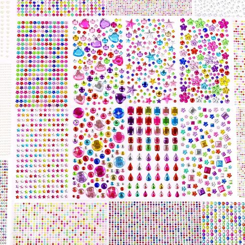 5378PCS Gem Stickers, Rhinestone Stickers for Crafts, Jewels Diamond in Saudi Arabia