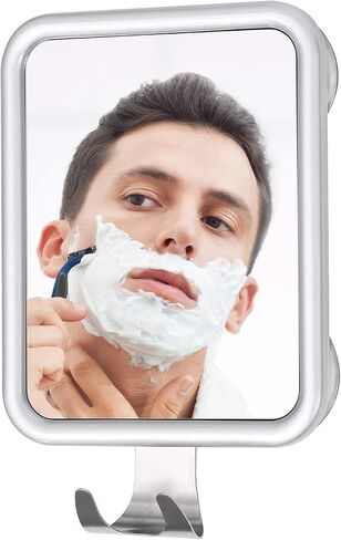 Ettori Shower Mirror Fogless for Shaving- with 4 Suctions, Anti Fog Mirror for Shower, Bathroom, Vanity, Bathtub, Razor Holder for Men in Kuwait