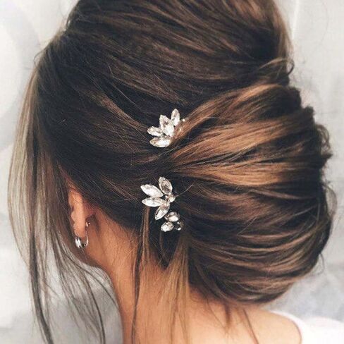Jakawin Rhinestone Bride Wedding Hair Pins Silver Crystal Hair Piece Bridal Hair Accessories for Women and Girls (Pack of 3) HP178 in Kuwait